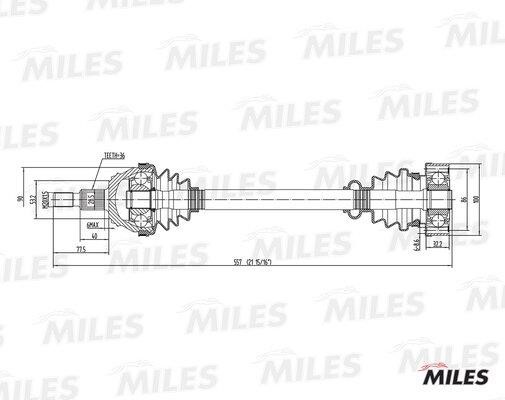 Miles GC01004 Drive shaft GC01004