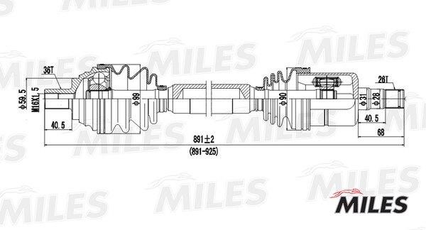 Miles GC02006 Drive shaft GC02006