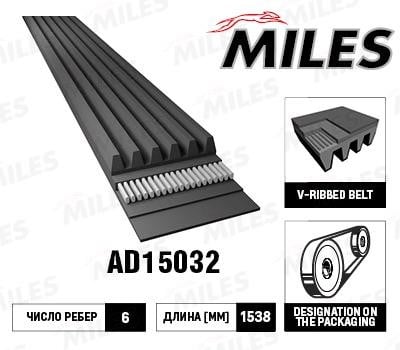 Miles AD15032 V-Ribbed Belt AD15032