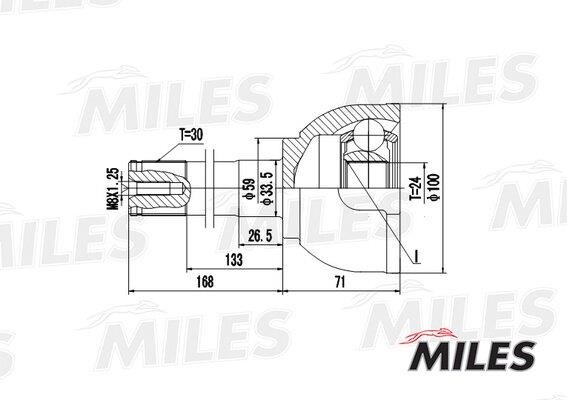 Joint kit, drive shaft Miles GA20486