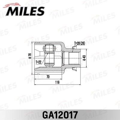 Joint kit, drive shaft Miles GA12017