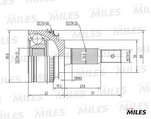 Miles GA20205 Joint kit, drive shaft GA20205