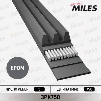 Miles 3PK750 V-Ribbed Belt 3PK750
