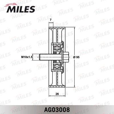 Miles AG03008 Idler Pulley AG03008