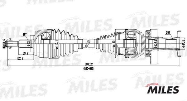 Miles GC02145 Drive shaft GC02145