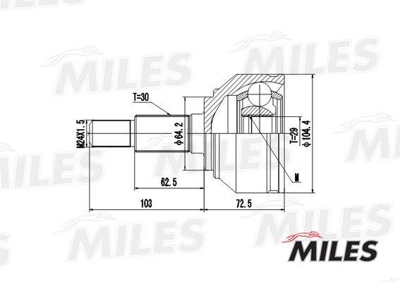 Joint kit, drive shaft Miles GA20041