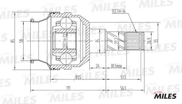 Miles GA10015 Joint kit, drive shaft GA10015