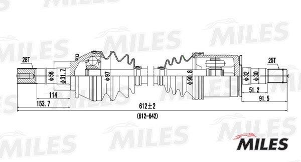 Miles GC01077 Drive shaft GC01077