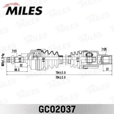 Miles GC02037 Drive shaft GC02037