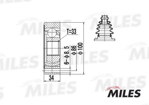Joint kit, drive shaft Miles GA11005
