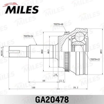 Miles GA20478 Joint kit, drive shaft GA20478