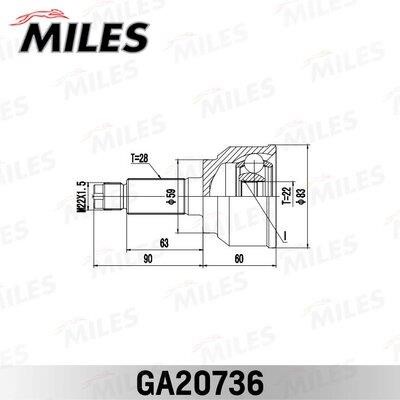 Miles GA20736 Joint kit, drive shaft GA20736
