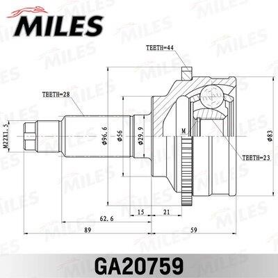 Miles GA20759 Joint kit, drive shaft GA20759