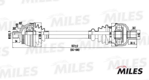 Miles GC02136 Drive shaft GC02136
