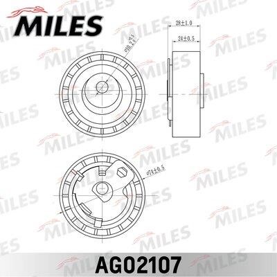 Tensioner pulley, timing belt Miles AG02107