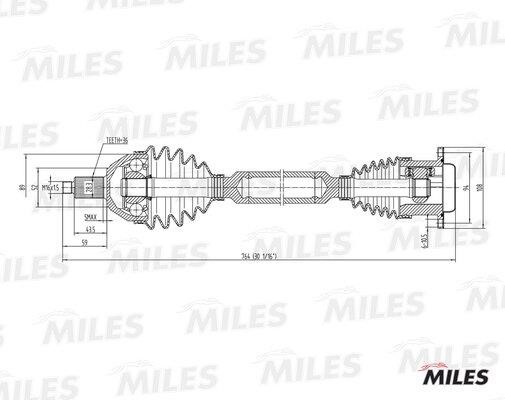 Miles GC02125 Drive shaft GC02125
