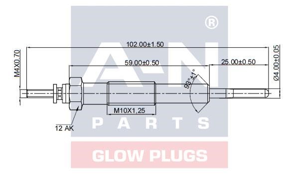 A-N Parts A-N101110 Glow plug AN101110
