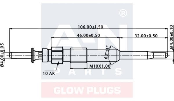 A-N Parts A-N106009 Glow plug AN106009