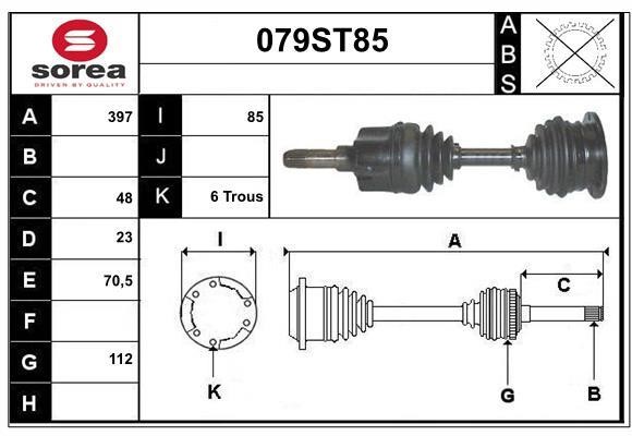 StartCar 079ST85 Drive shaft 079ST85