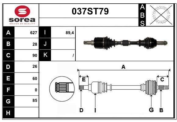 StartCar 037ST79 Drive shaft 037ST79