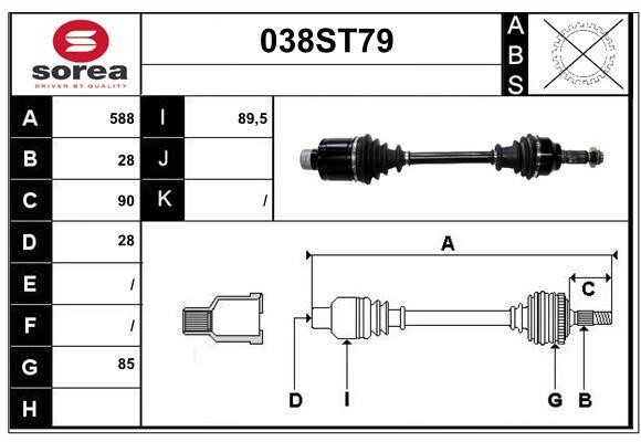 StartCar 038ST79 Drive shaft 038ST79