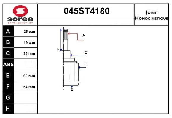 StartCar 045ST4180 Joint kit, drive shaft 045ST4180