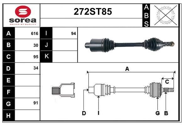 StartCar 272ST85 Drive shaft 272ST85