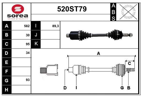 StartCar 520ST79 Drive shaft 520ST79