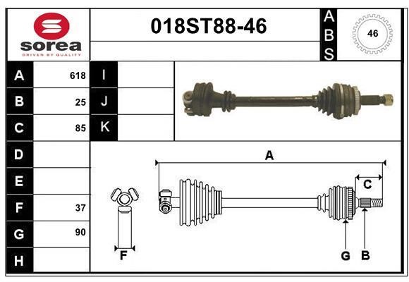 StartCar 018ST88-46 Drive shaft 018ST8846