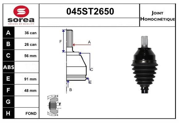 StartCar 045ST2650 Joint kit, drive shaft 045ST2650