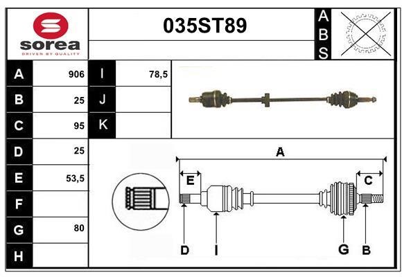 StartCar 035ST89 Drive shaft 035ST89