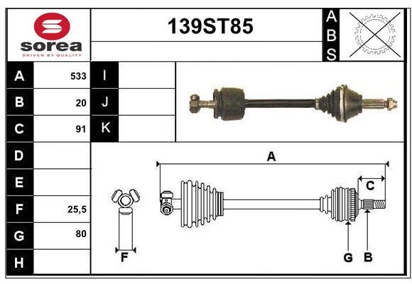 StartCar 139ST85 Drive shaft 139ST85