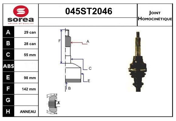 StartCar 045ST2046 Joint kit, drive shaft 045ST2046