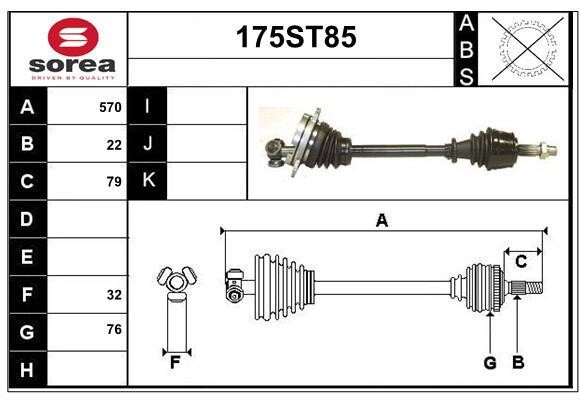 StartCar 175ST85 Drive shaft 175ST85