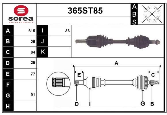 StartCar 365ST85 Drive shaft 365ST85