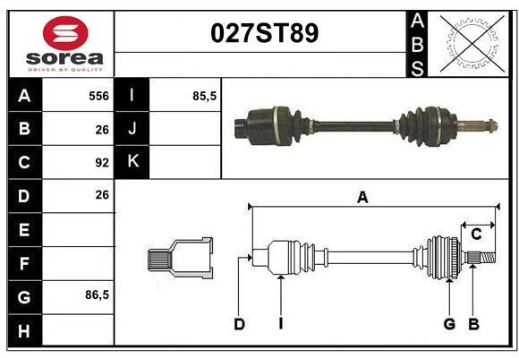 StartCar 027ST89 Drive shaft 027ST89