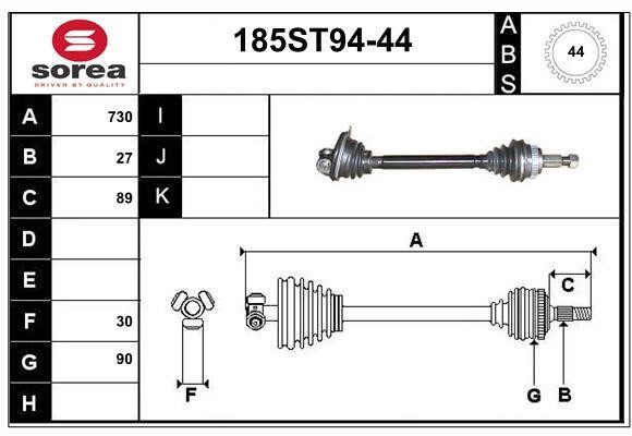 StartCar 185ST94-44 Drive shaft 185ST9444