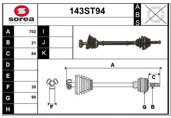 StartCar 143ST94 Drive shaft 143ST94