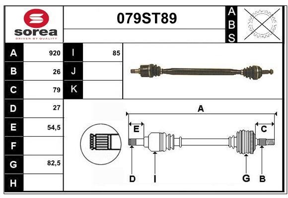 StartCar 079ST89 Drive shaft 079ST89