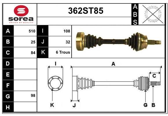 StartCar 362ST85 Drive shaft 362ST85