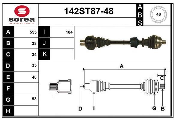 StartCar 142ST87-48 Drive shaft 142ST8748