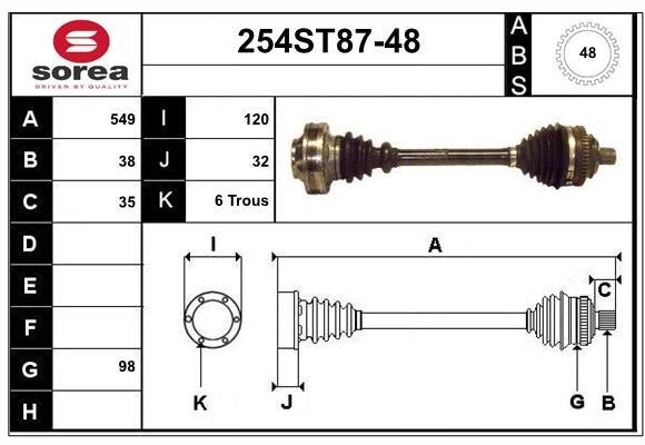 StartCar 254ST87-48 Drive shaft 254ST8748