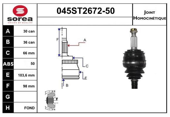 StartCar 045ST2672-50 Joint kit, drive shaft 045ST267250