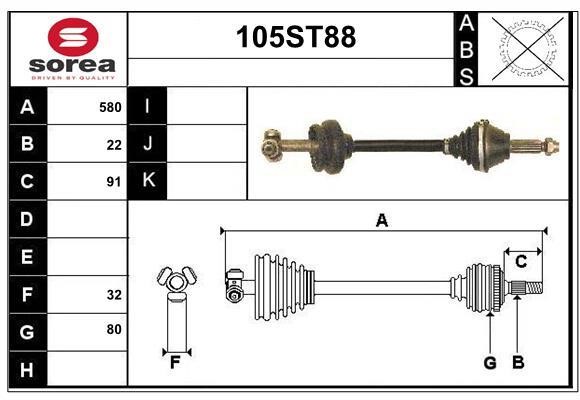 StartCar 105ST88 Drive shaft 105ST88