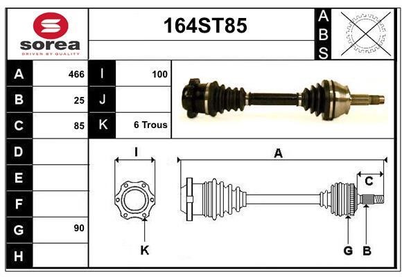 StartCar 164ST85 Drive shaft 164ST85