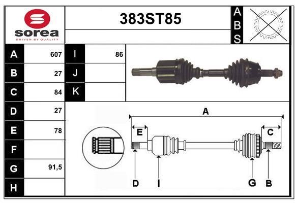 StartCar 383ST85 Drive shaft 383ST85