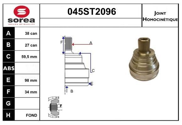 StartCar 045ST2096 Joint kit, drive shaft 045ST2096