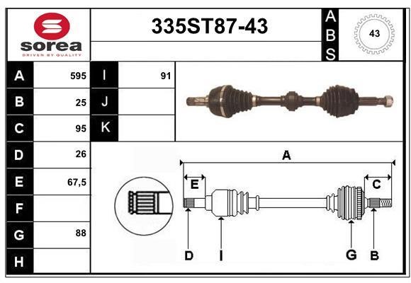 StartCar 335ST87-43 Drive shaft 335ST8743