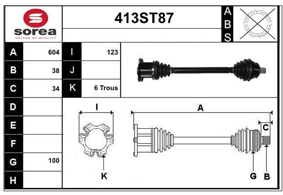 StartCar 413ST87 Drive shaft 413ST87