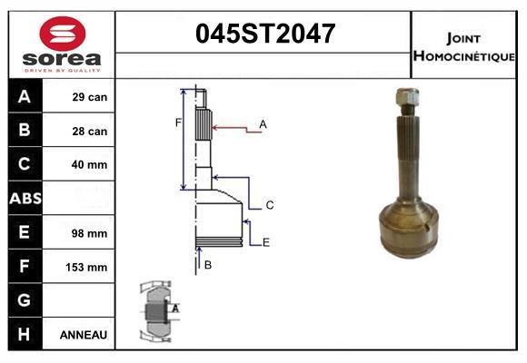 StartCar 045ST2047 Joint kit, drive shaft 045ST2047